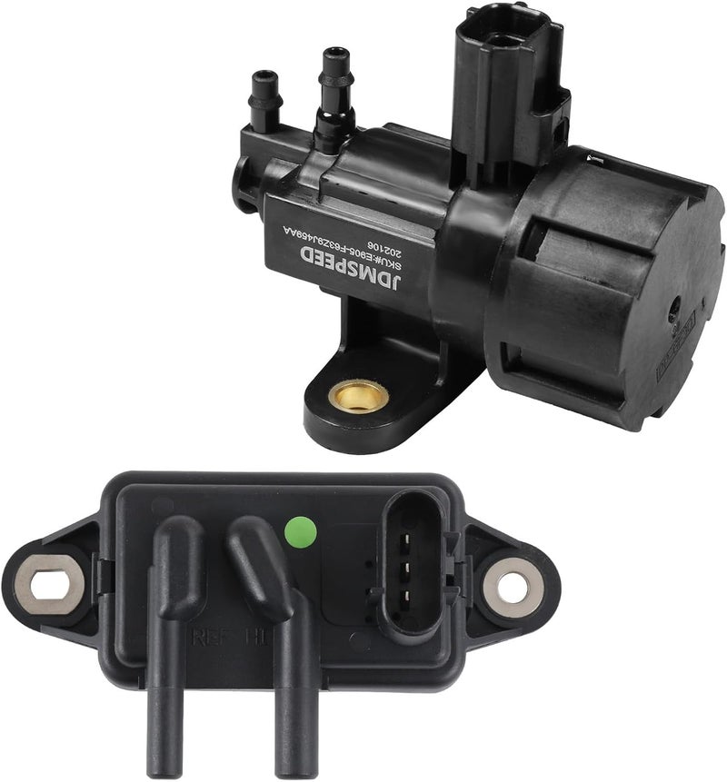 CARMOCAR EGR Pressure Feedback Sensor DPFE15 + EGR vacuum solenoid valve vs63 Replacement for Ford F-150 E-150,E-250,Explorer,Ranger,Escape,Mustang,Lincoln Town Car,Mercury Cougar,F77Z9J460AB, F77Z9J460AB - Image 1